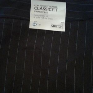 Avenue TALL nBlue Pin Striped Straight Leg Trouser